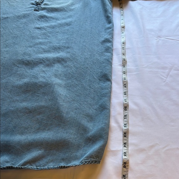 Anthropologie Blue Long Sleeve Mandarin Collar Dress Size XL EUC - Picture 8 of 10